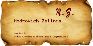Modrovich Zelinda névjegykártya